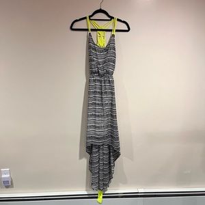 Medium yellow and black high low maxi dress